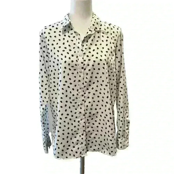 Lands' End Tops - Womens Lands End 100% Supima Cotton Button Down Shirt Size 14 Tall No-Iron